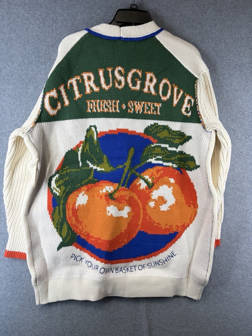Anthropologie Maeve Cotton Blend Veggie Fruit Motif Cardigan Sweater Medium NWT